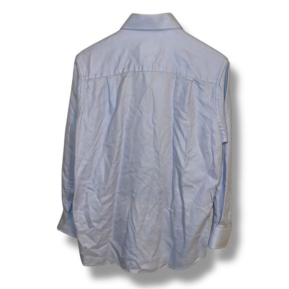 Blue David Donahue Trim Fit Dress Shirt Size M 16 32/33 - Picture 8 of 8